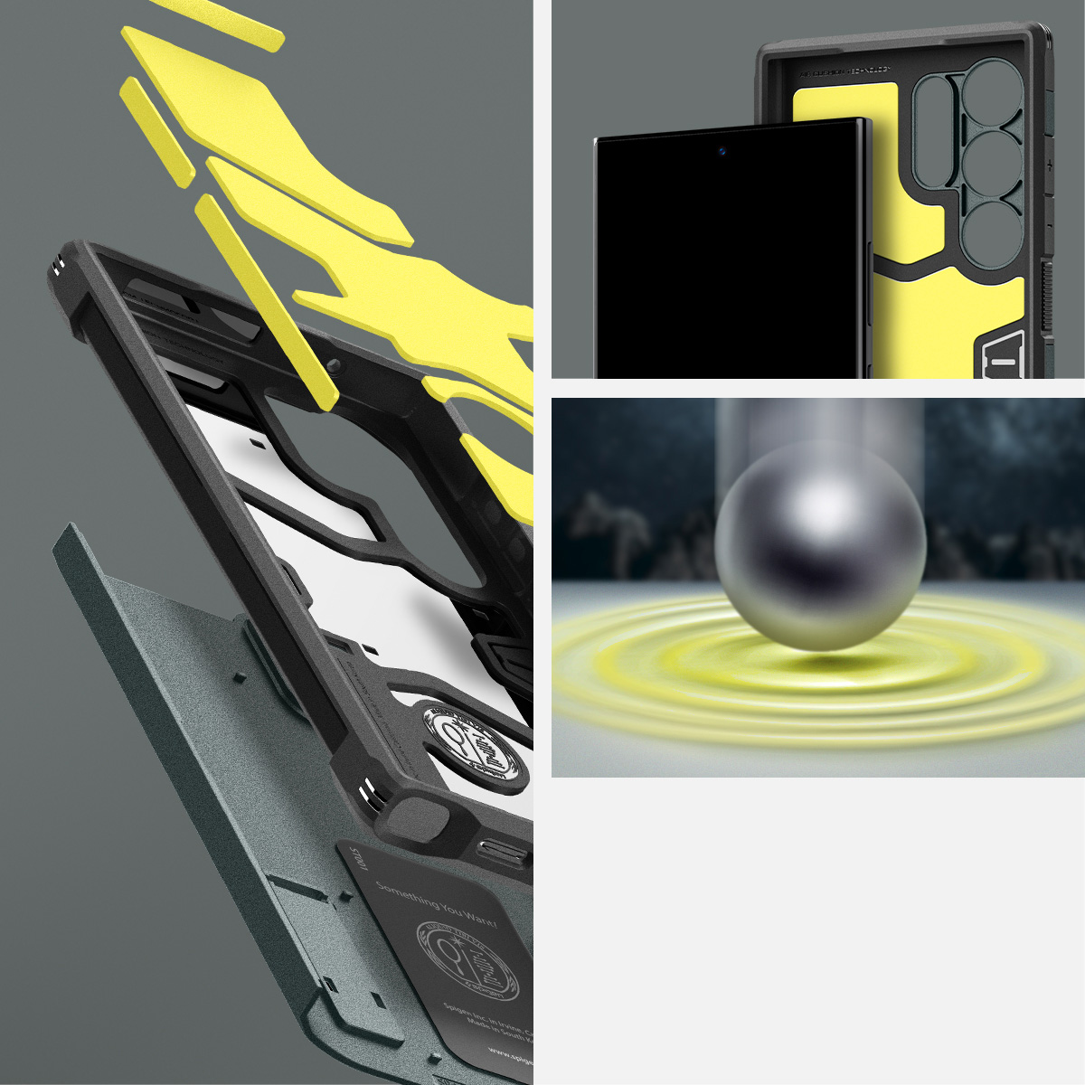 Etui od marki Spigen z serii Tough Armor do Galaxy S24 Ultra, zielone
